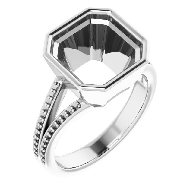 Bezel-Set Accented Split Shank Ring