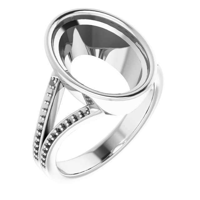 Bezel-Set Accented Split Shank Ring