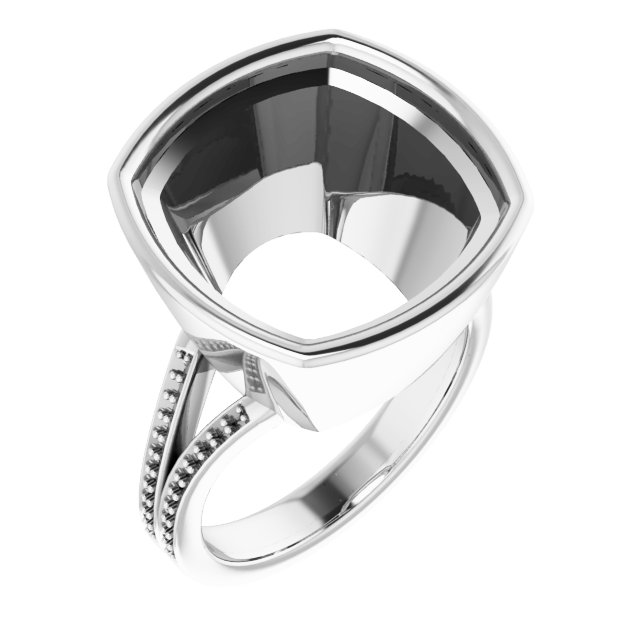 Bezel-Set Accented Split Shank Ring