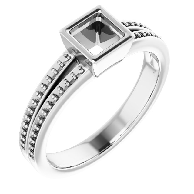Bezel-Set Accented Split Shank Ring