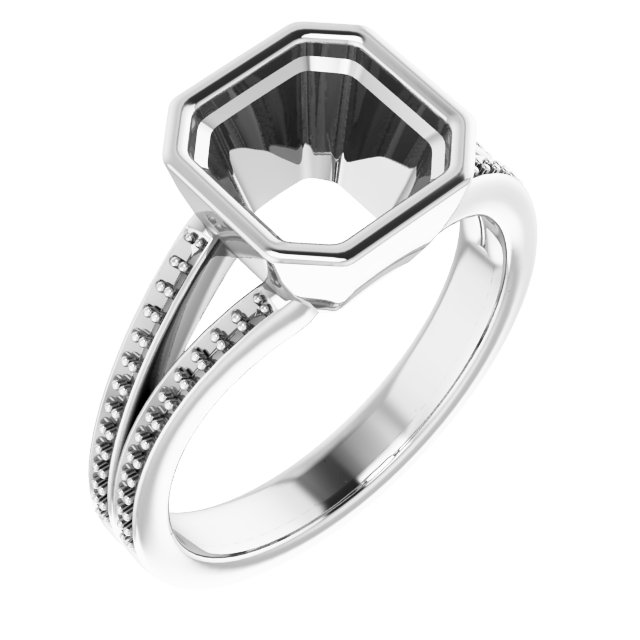 Bezel-Set Accented Split Shank Ring