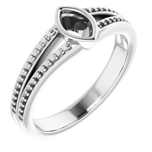 Bezel-Set Accented Split Shank Ring