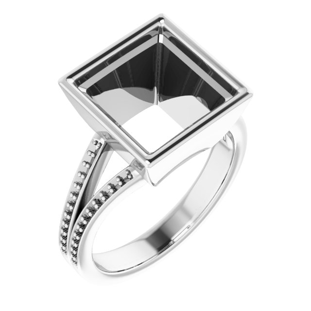 Bezel-Set Accented Split Shank Ring