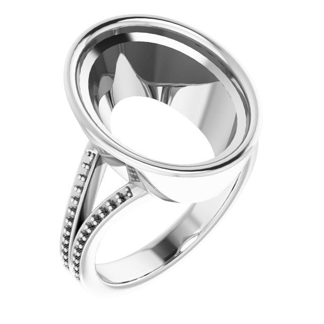 Bezel-Set Accented Split Shank Ring