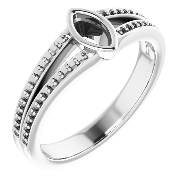Bezel-Set Accented Split Shank Ring