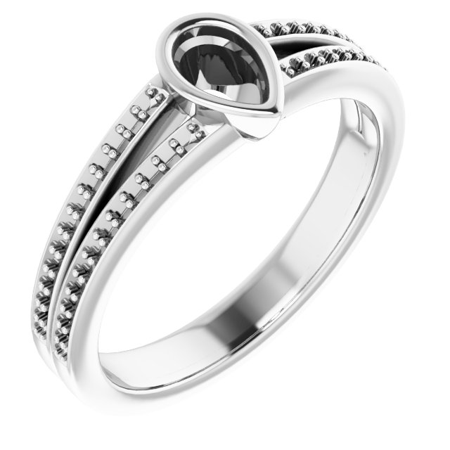 Bezel-Set Accented Split Shank Ring