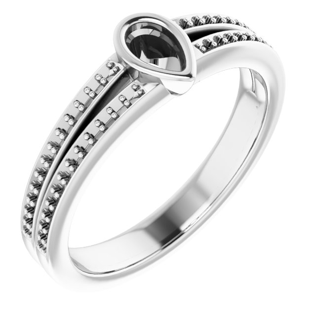 Bezel-Set Accented Split Shank Ring