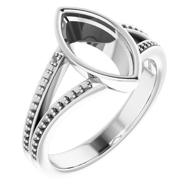 Bezel-Set Accented Split Shank Ring