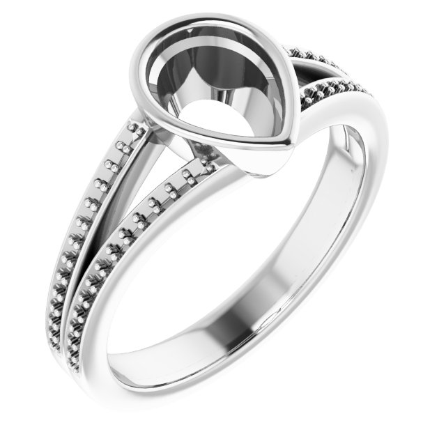 Bezel-Set Accented Split Shank Ring