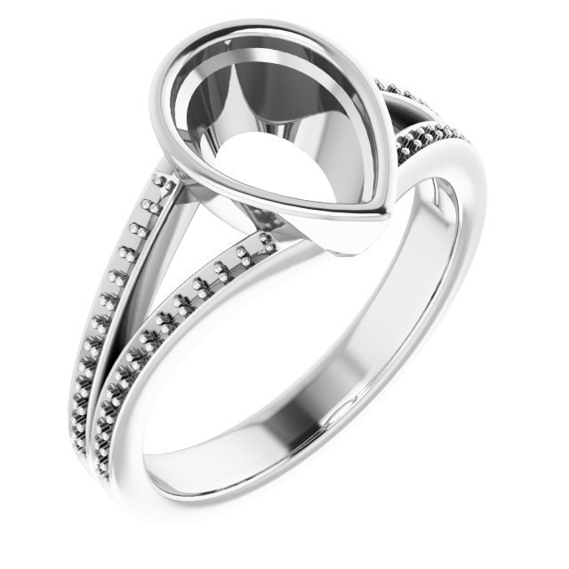 Bezel-Set Accented Split Shank Ring