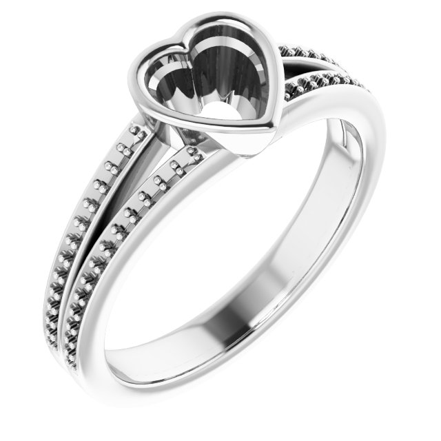 Bezel-Set Accented Split Shank Ring