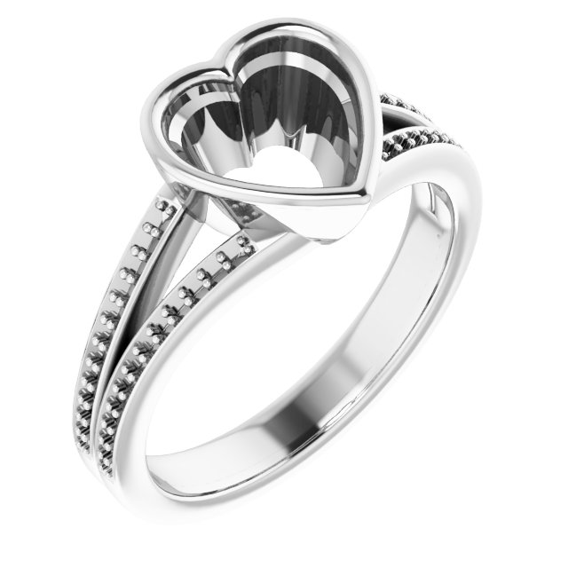 Bezel-Set Accented Split Shank Ring