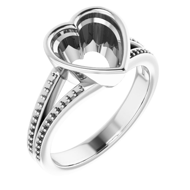 Bezel-Set Accented Split Shank Ring
