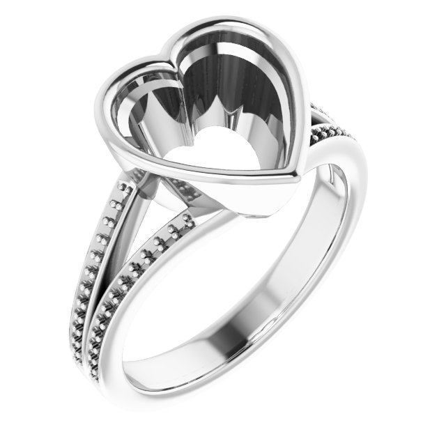 Bezel-Set Accented Split Shank Ring