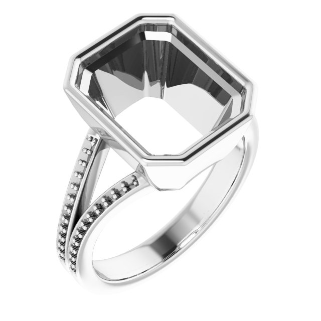 Bezel-Set Accented Split Shank Ring