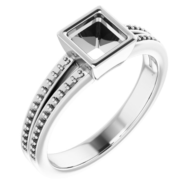 Bezel-Set Accented Split Shank Ring