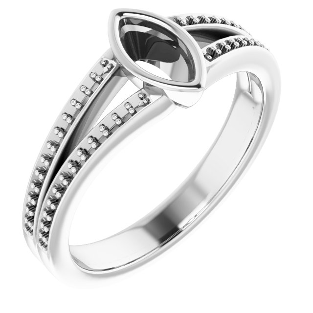 Bezel-Set Accented Split Shank Ring