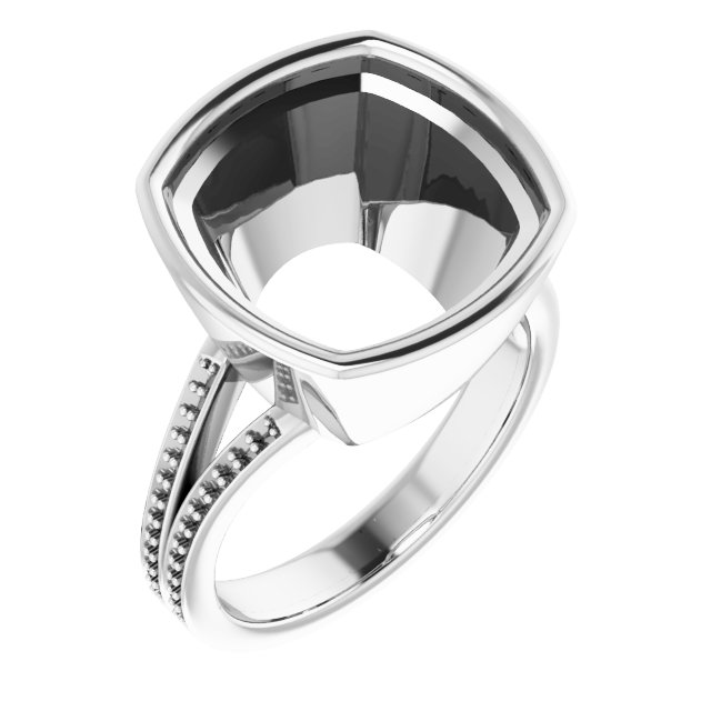 Bezel-Set Accented Split Shank Ring