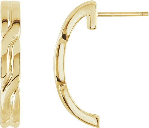 18K Yellow Metal Fashion Earring