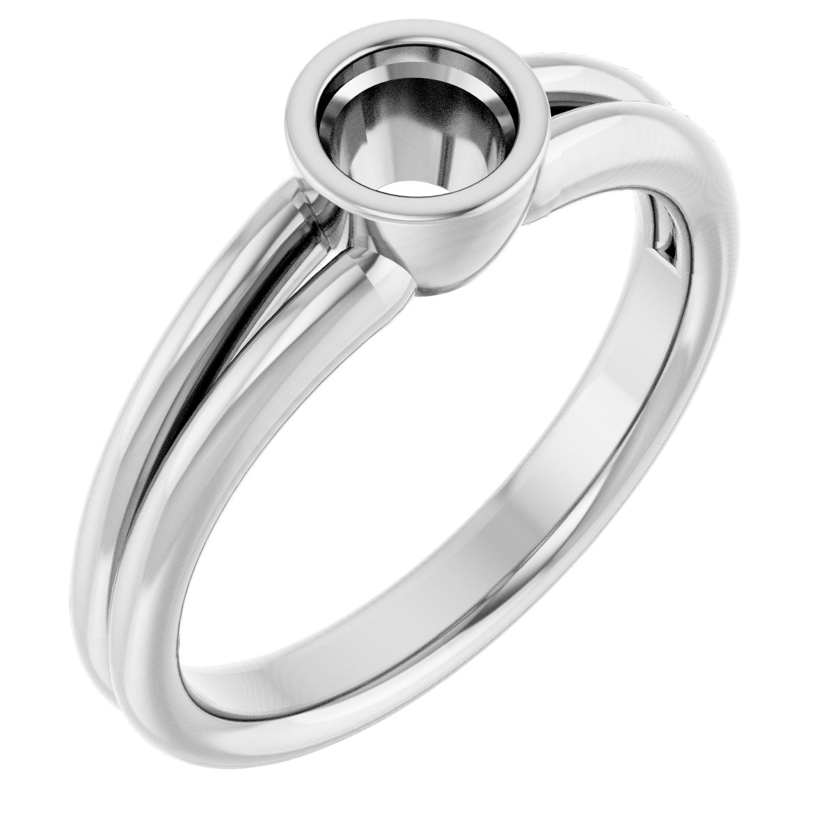 Bezel-Set Solitaire Engagement Ring