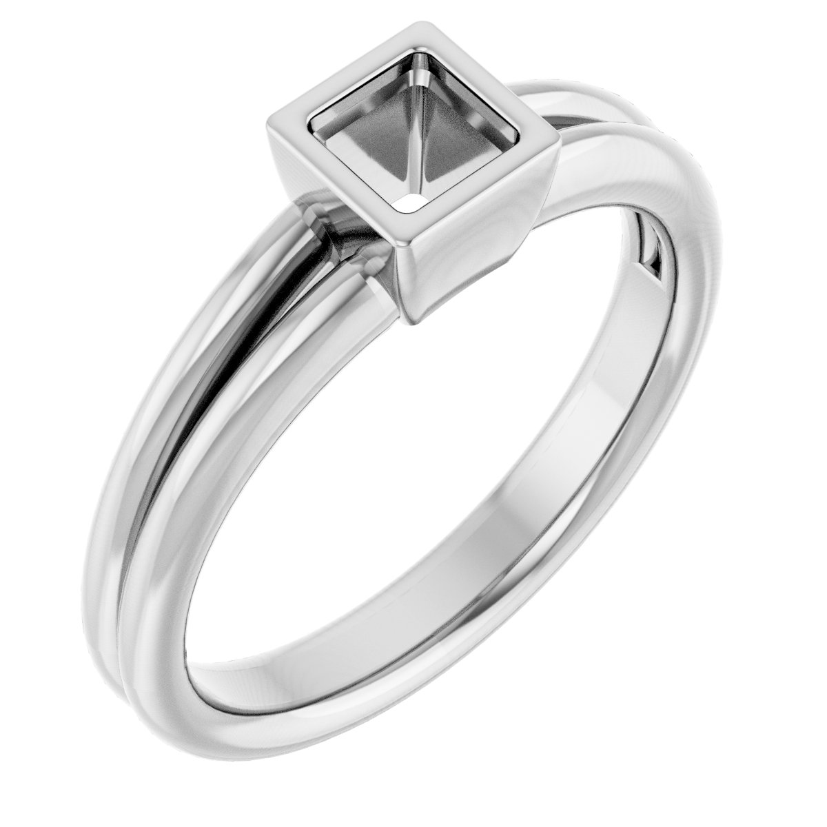 Bezel-Set Solitaire Engagement Ring