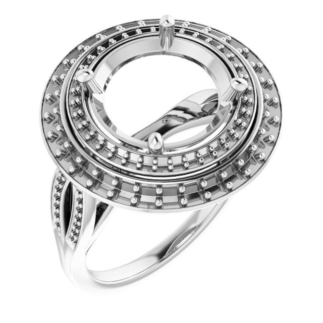 Double Halo-Style Engagement Ring