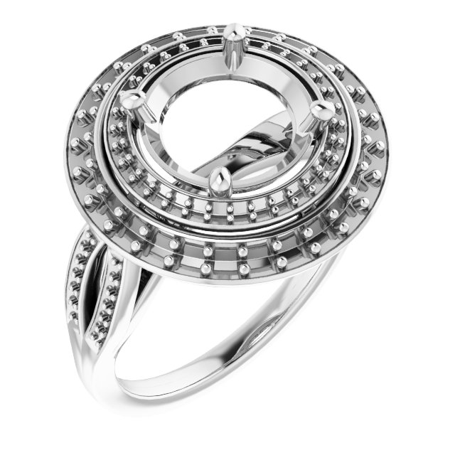 Double Halo-Style Engagement Ring
