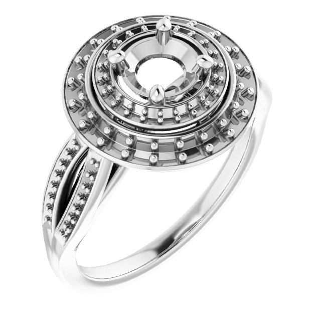 Double Halo-Style Engagement Ring