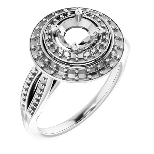 Double Halo-Style Engagement Ring