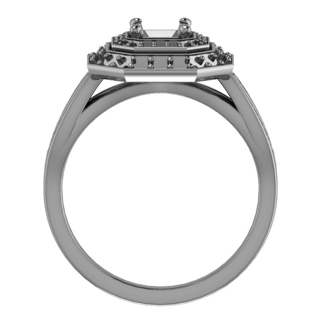 6 mm Square Engagement Ring Mounting view 2