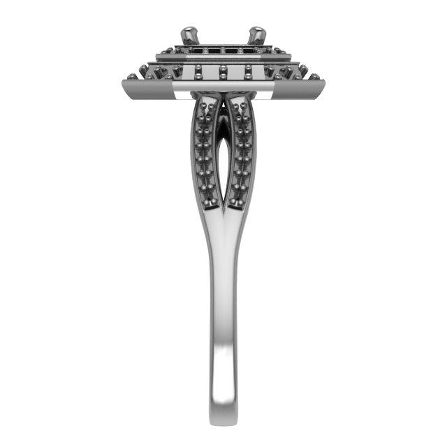 6 mm Square Engagement Ring Mounting view 4