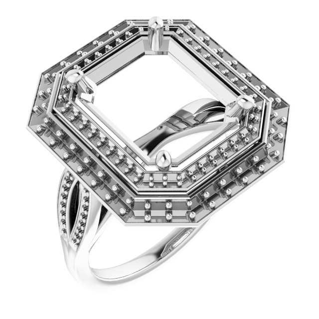 Double Halo-Style Engagement Ring