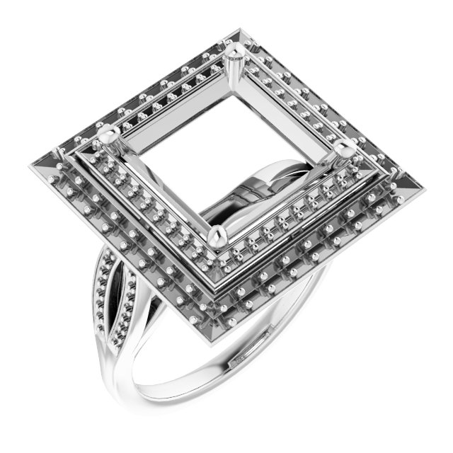 Double Halo-Style Engagement Ring