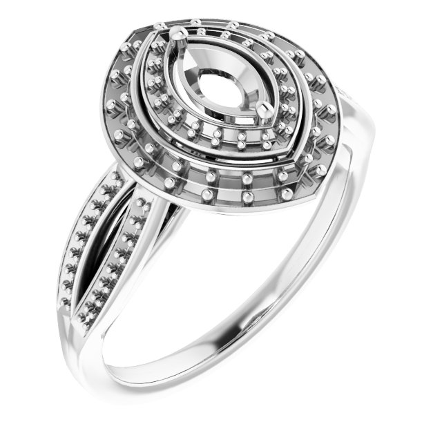 Double Halo-Style Engagement Ring