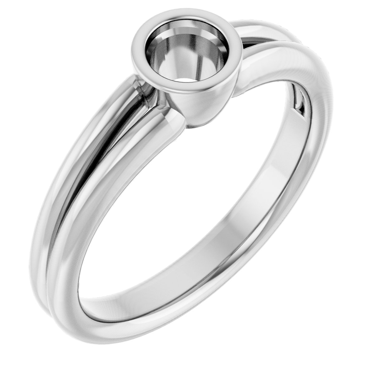 Bezel-Set Solitaire Engagement Ring