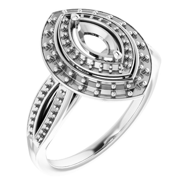 Double Halo-Style Engagement Ring