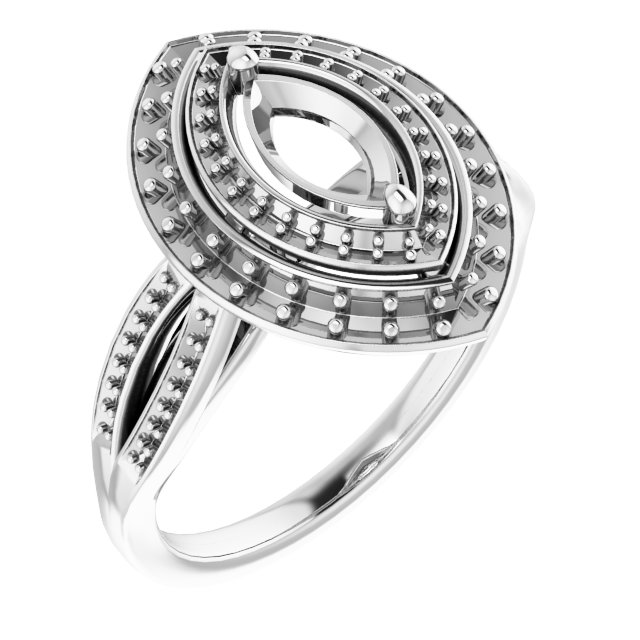Double Halo-Style Engagement Ring