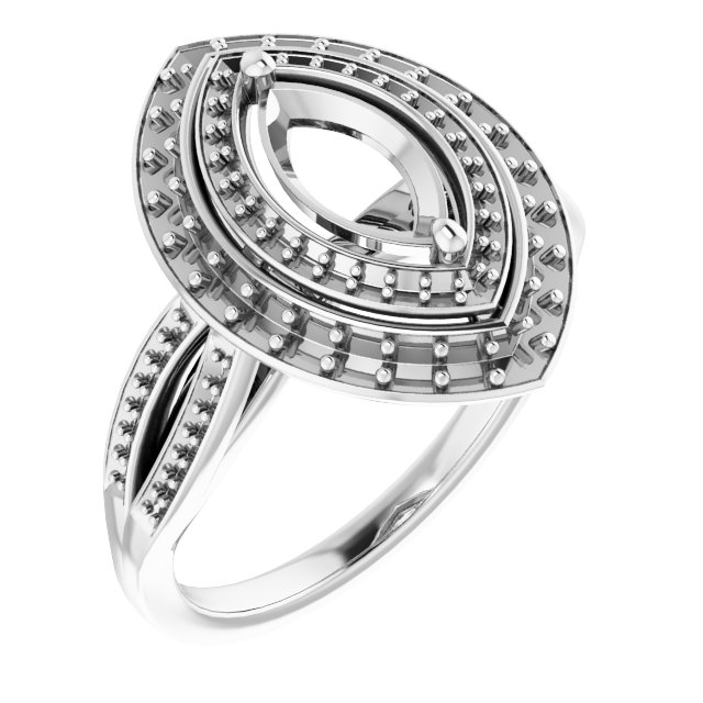 Double Halo-Style Engagement Ring