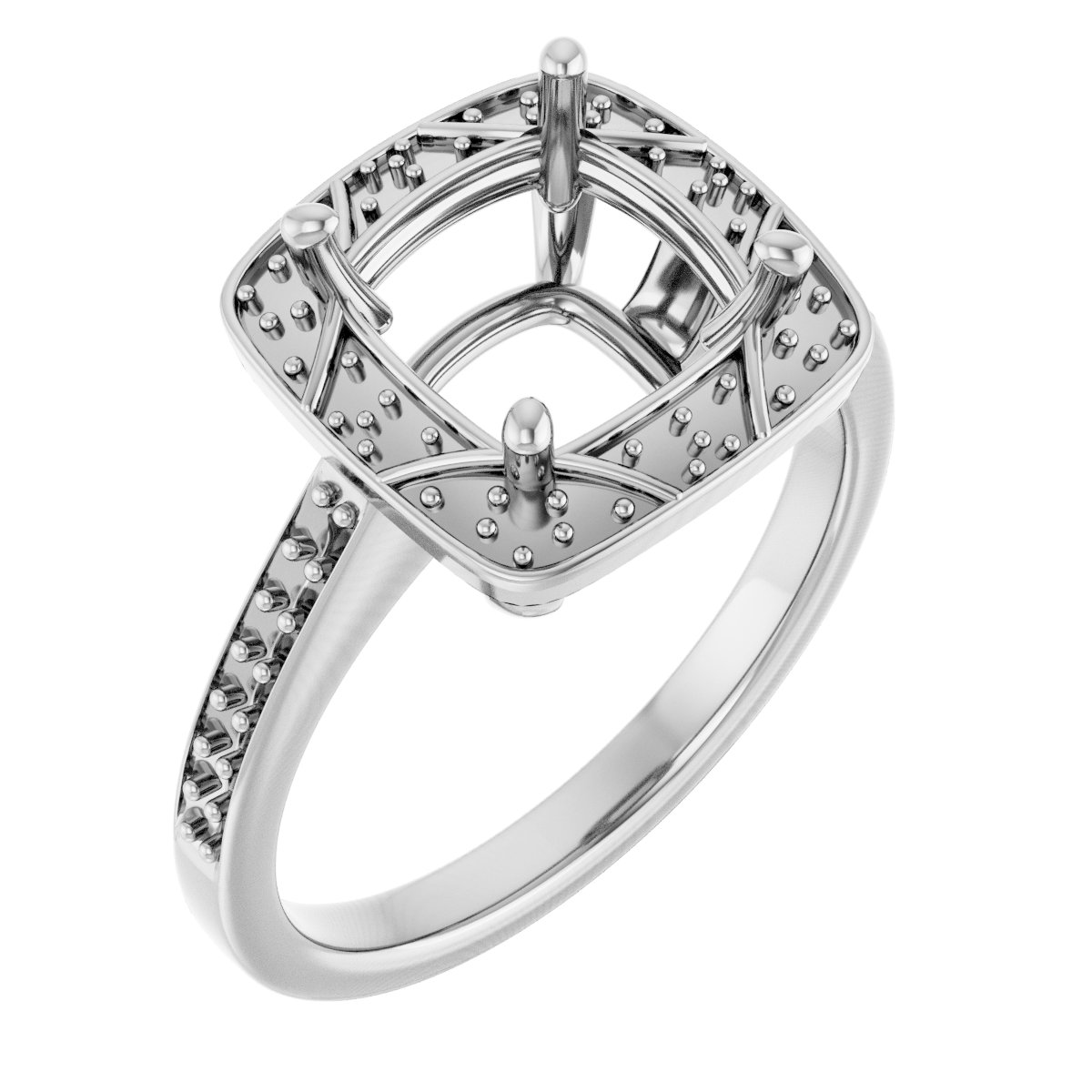 Halo-Style Sculptural Engagement Ring