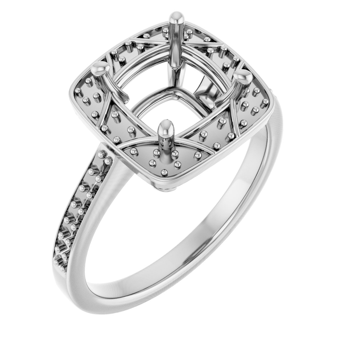 Halo-Style Sculptural Engagement Ring