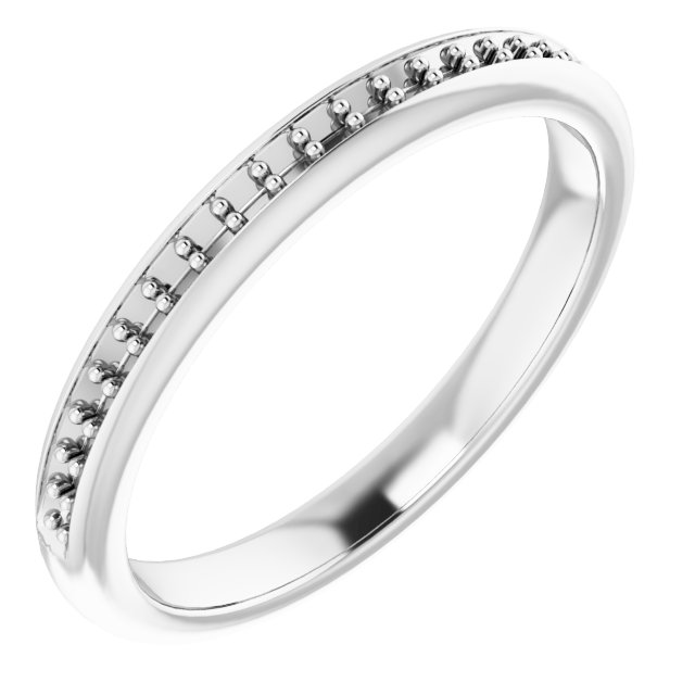 14K White 1/8 CTW Diamond Band for 6 mm Square Ring