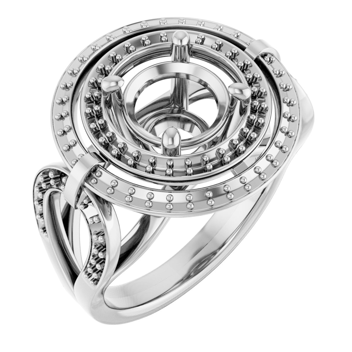 Double Halo-Style Engagement Ring