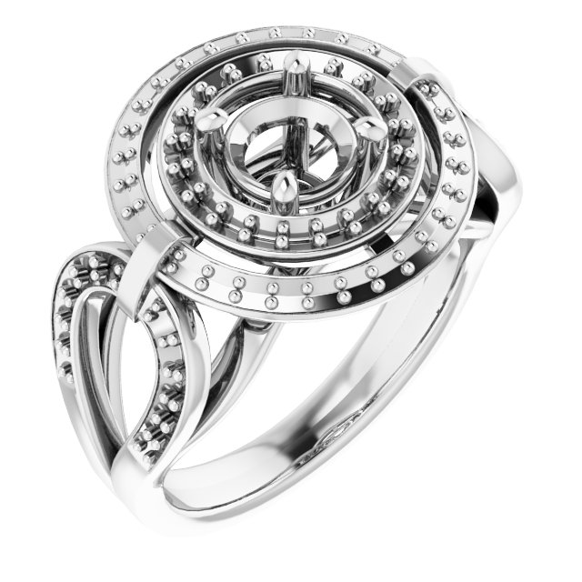 Double Halo-Style Engagement Ring
