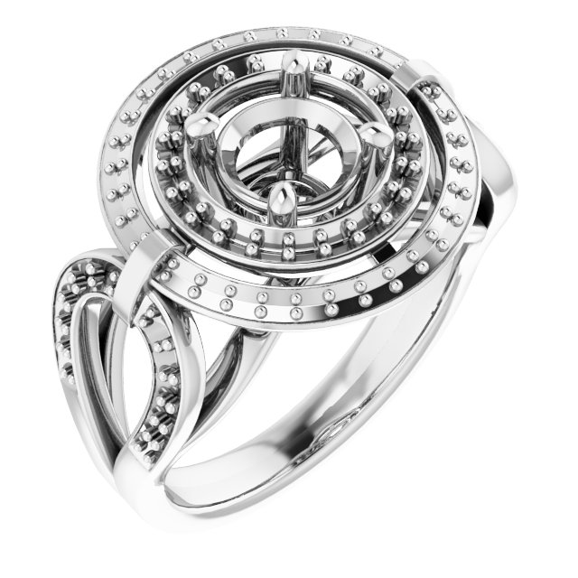 Double Halo-Style Engagement Ring
