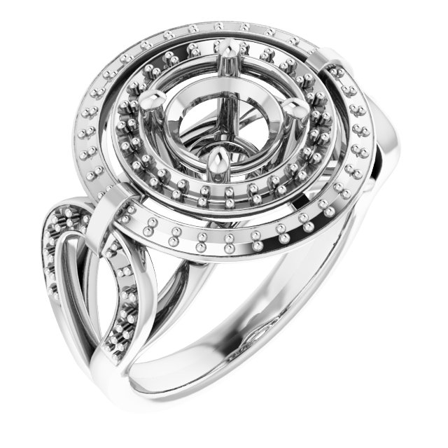 Double Halo-Style Engagement Ring