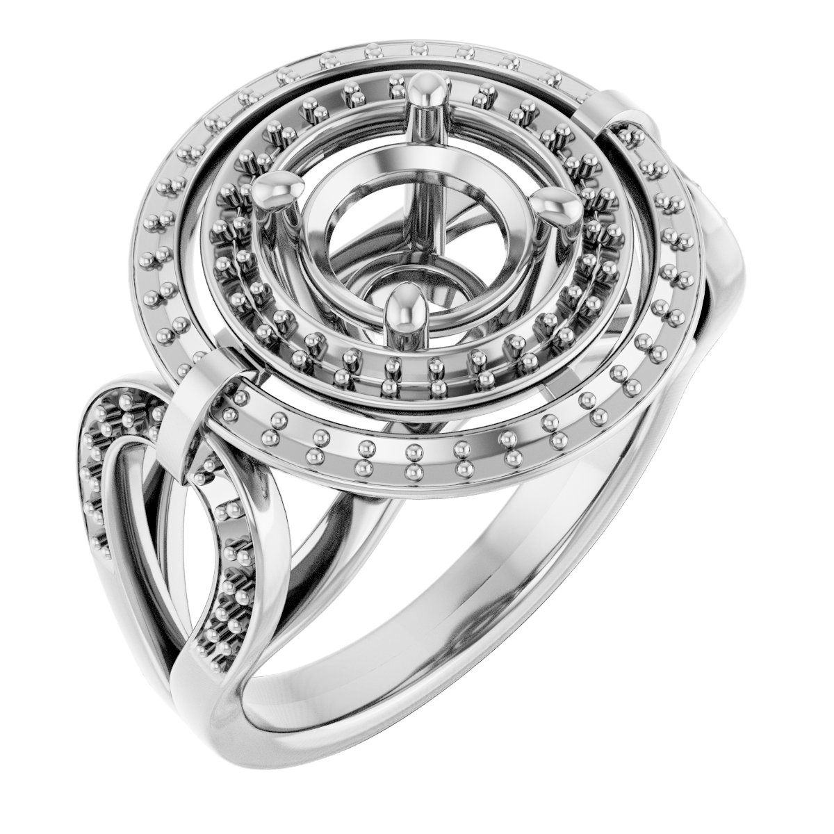 Double Halo-Style Engagement Ring