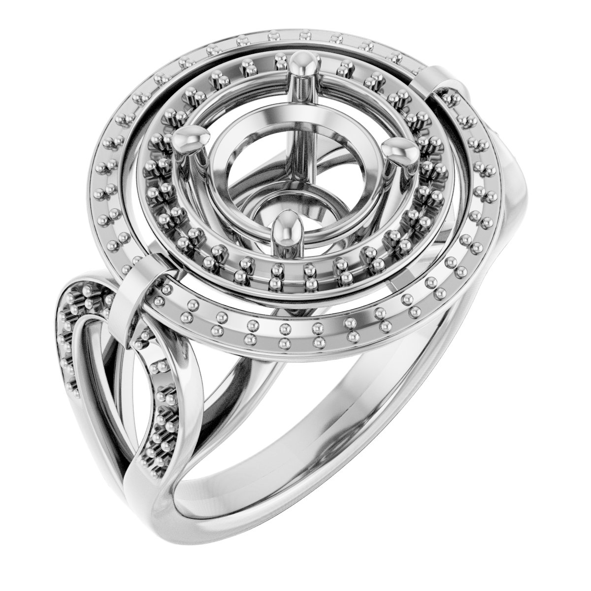 Double Halo-Style Engagement Ring