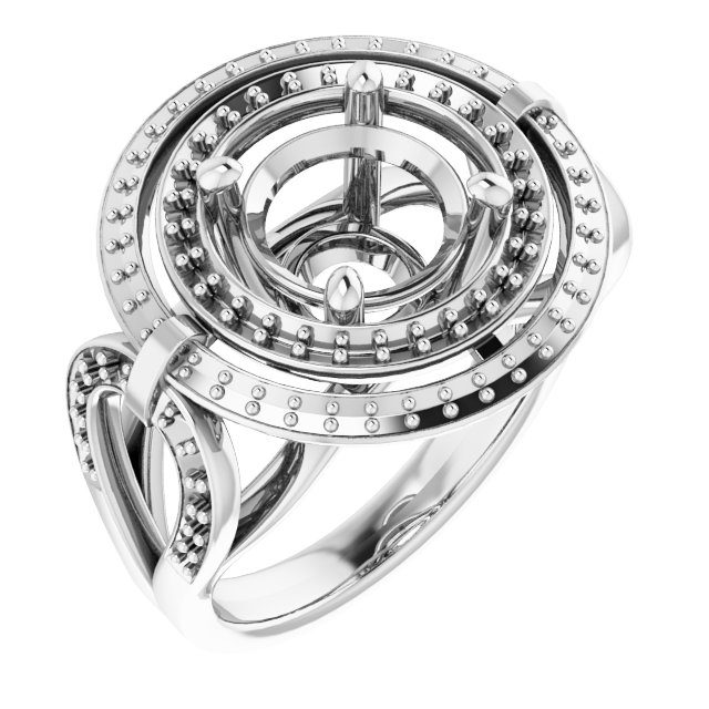 Double Halo-Style Engagement Ring
