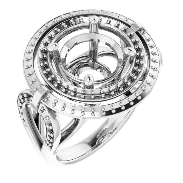 Double Halo-Style Engagement Ring