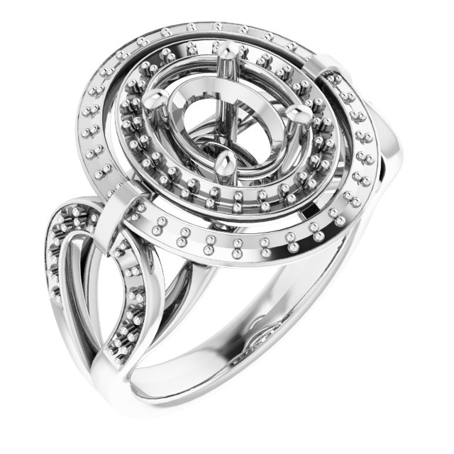 Double Halo-Style Engagement Ring